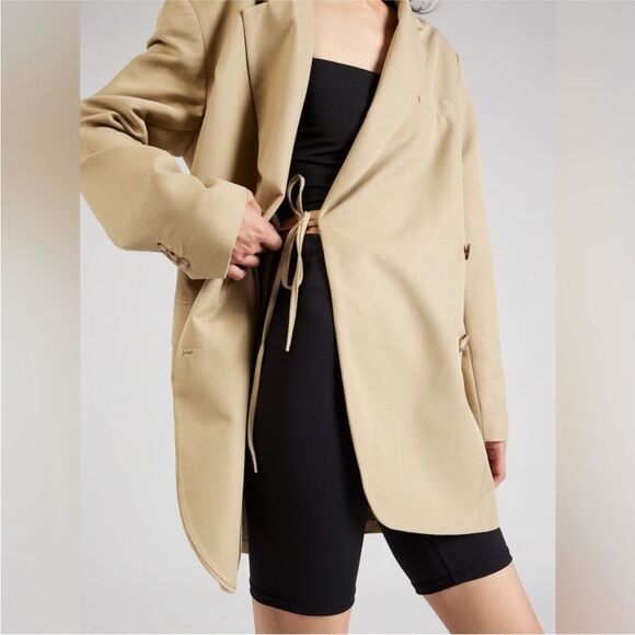 Topshop Blazer Oversized Asymmetrical Professional Business Jacket Size 6 - Picture 10 of 16
